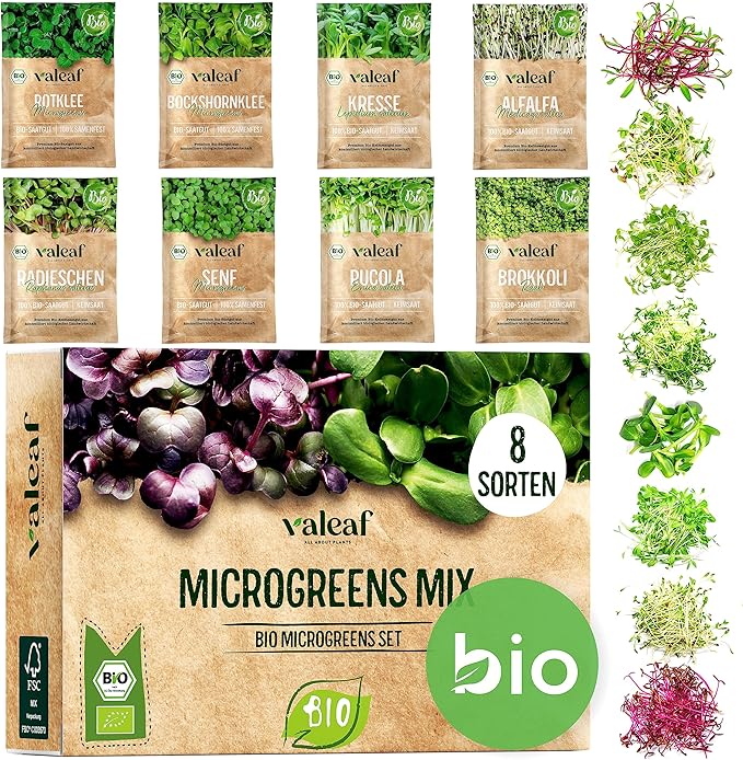 Valeaf Bio Micocreens set - 8 Verschillende zaden